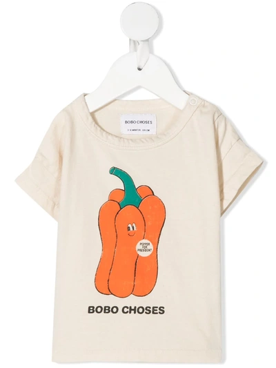 Bobo Choses Babies' Pepper Print T-shirt In Neutrals