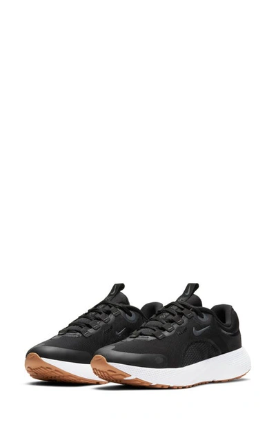 Nike React Escape Run Running Shoe In Black/ Dark Smoke/ White