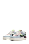 Nike Women's Air Force 1 Shadow Suede Accent Layered Low Top Sneakers In Sail/ Black/ Sunset Pulse