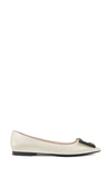 Roger Vivier Gommettine Buckle Pointed Toe Flat In White