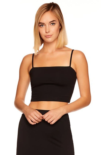 Susana Monaco Thin Strap Crop Tank In Black