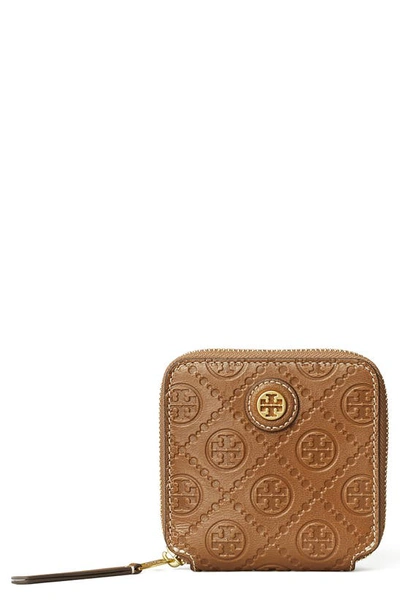 Tory Burch T Monogram Leather Wallet In Moose