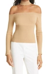 Simkhai Collared Cold Shoulder Top In Camel