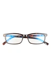 Kate Spade Jodie 50mm Rectangular Reading Glasses In Dark Havana Gold/ Clear Blue