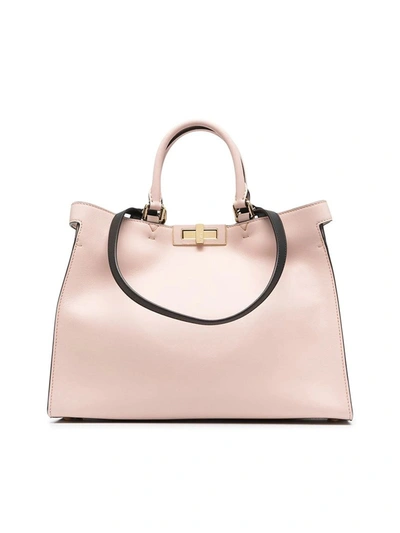 Fendi Peekaboo X-tote Leather Handbag In Pink & Purple