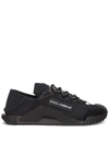 Dolce & Gabbana Ns1 Lace-up Canvas Sneakers With Lace Detail In Black