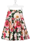 DOLCE & GABBANA FLORAL PRINT TIERED SKIRT