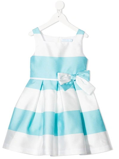 Abel & Lula Kids' Striped Bow-detail Dress In White