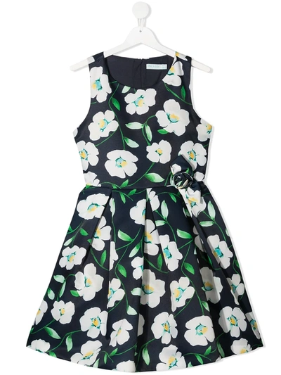 Abel & Lula Kids' Floral Print Dress In Blue