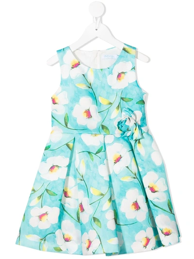 Abel & Lula Kids' All-over Floral Print Dress In Blue