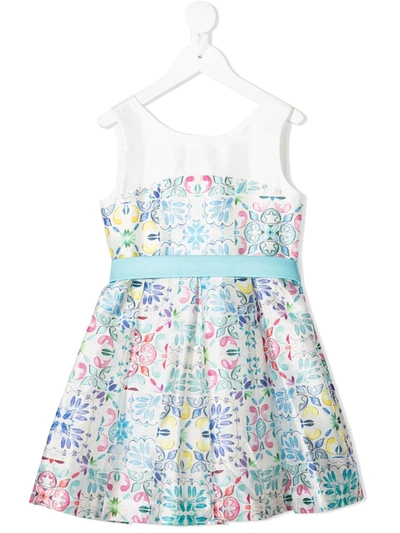 Abel & Lula Kids' All-over Print Dress In Neutrals