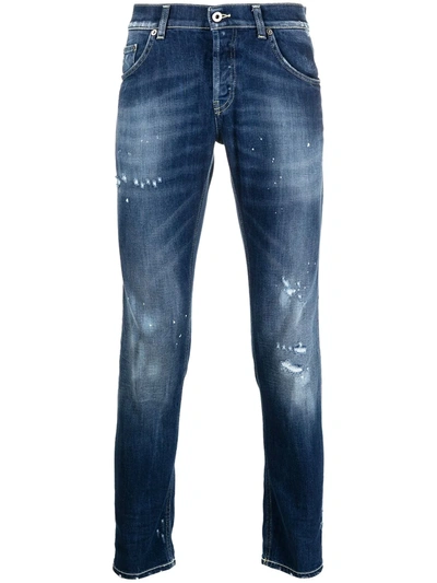 DONDUP DISTRESSED FINISH SLIM FIT JEANS 