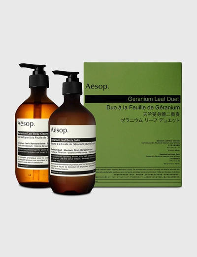 Aesop Geranium Leaf Body Cleanser And Balm Duet (worth $142) In N,a