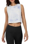 90 Degree By Reflex Cropped Tie Dye Tank Top In Lavender Sky Tie Dye