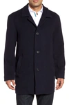 Cole Haan Italian Wool Blend Overcoat In Navy