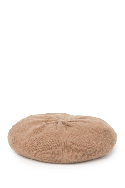 Portolano Solid Cashmere Beret In Heather Copper