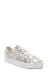 Paul Green Ally Leather Low Top Sneaker In Silver/ Pebble Snake Print