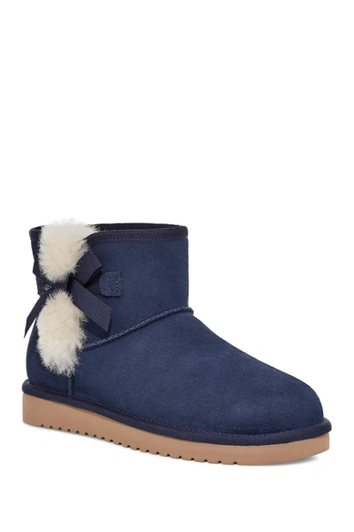 Koolaburra By Ugg Victoria Mini Faux Fur Trimmed Boot In Insigna Blue