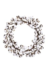 Nearly Natural 20" Cotton Ball Wreath In White