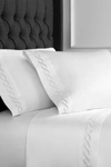 Melange King 600 Thread Count Cotton Rope Embroidered Sheet 4-piece Set In White