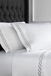 Melange King 600 Thread Count Cotton Rope Embroidered Sheet 4-piece Set In Grey