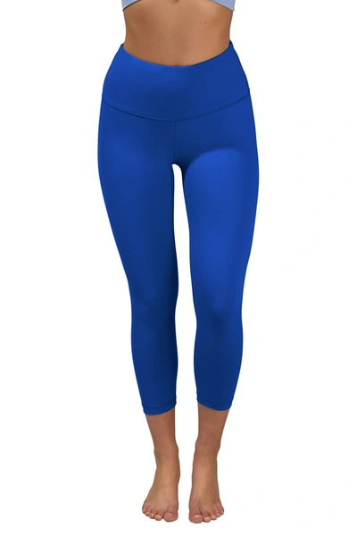 90 Degree By Reflex Powerflex High Waist Capri Leggings In Lapis Blue