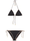 Burberry Black Vintage Check Detail Mata Triangle Bikini In Black