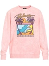Balmain Palm Tree Logo Print Sweatshirt, Rose Pink In Pink