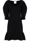 Stella Mccartney Scoop-neck Puff-sleeve Knitted Dress In Black