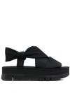 Camper Oruga Up Cross Strap Sandals In Black