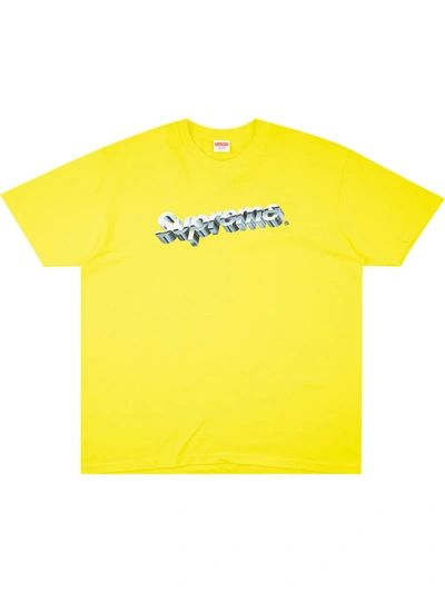 Supreme Chrome Logo T-shirt In Yellow