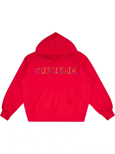 Supreme Drop Shadow 连帽衫 In Red