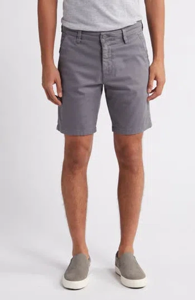 34 Heritage Arizona Flat Front Stretch Cotton Blend Shorts In Gray
