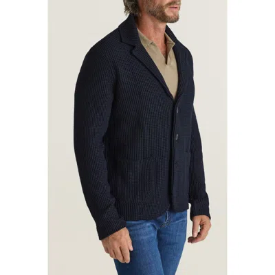 34 Heritage Birch Tailored Wool Blend Cardigan In Blue