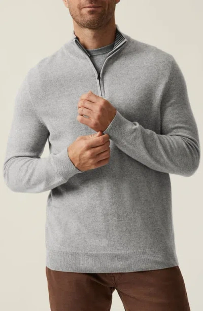 34 Heritage Cashmere, Silk & Wool Quarter Zip Sweater In Gray