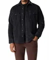 34 Heritage Corduroy Overshirt In Charcoal In Black