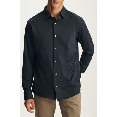 34 Heritage Cotton Blend Button-up Shirt In Black
