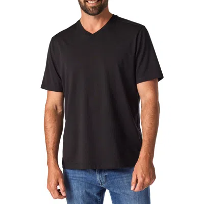 34 Heritage Deconstructed V-neck Pima Cotton T-shirt In Black
