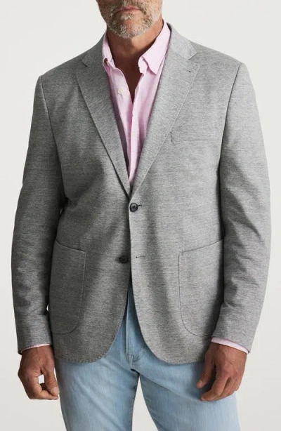 34 Heritage Matteo Slim Fit Grey Mélange Cotton & Linen Piqué Sport Coat In Gray