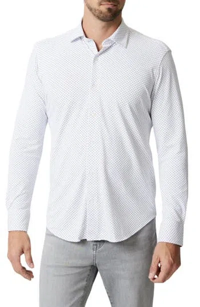 34 Heritage Modern Fit Diamond Dot Tech Button-up Shirt In White