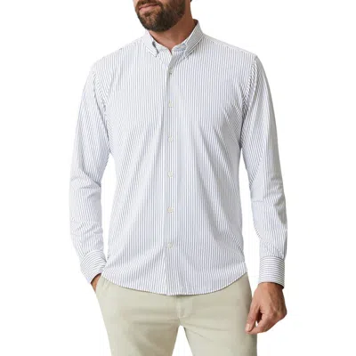 34 Heritage Modern Fit Stripe Tech Button-up Shirt In White