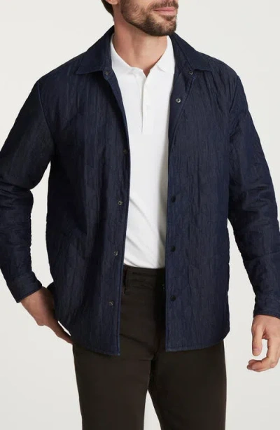 34 Heritage Quilted Denim Overshirt In Blue