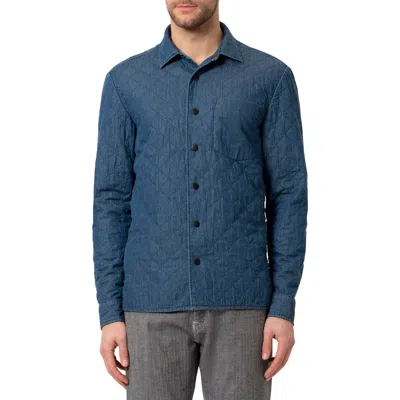 34 Heritage Quilted Denim Overshirt In Indigo