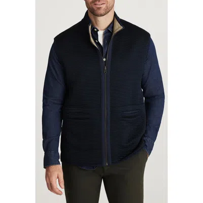 34 Heritage Reversible Ottoman Stitch Vest In Blue