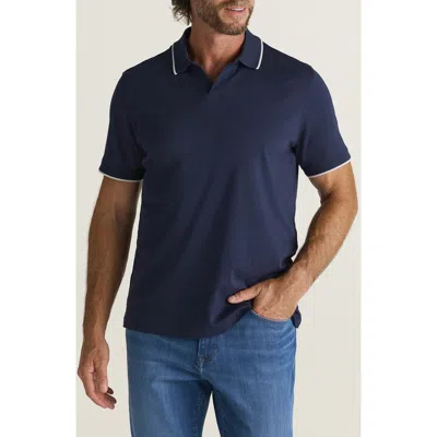 34 Heritage Riviera Tipped Pima Cotton Polo In Blue