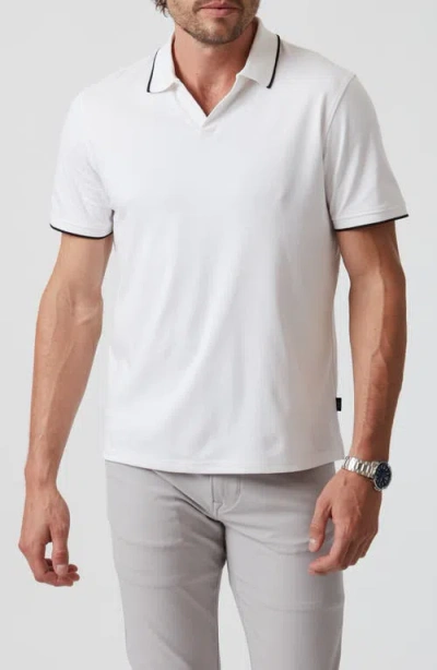 34 Heritage Riviera Tipped Pima Cotton Polo In White