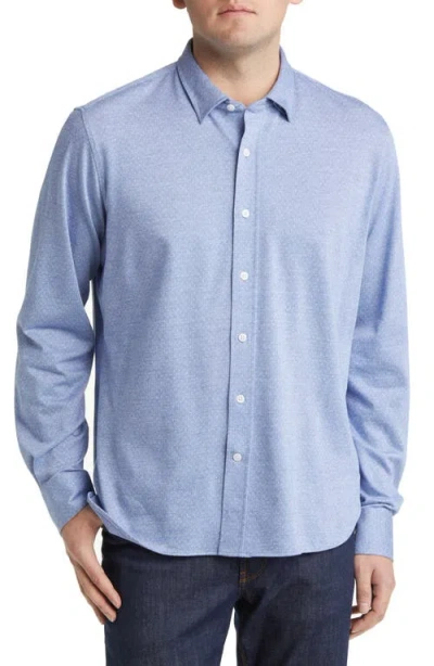 34 Heritage Star Dot Print Cotton Button-up Shirt In Blue