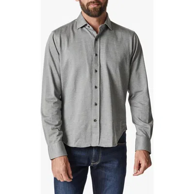 34 Heritage Structured Micropattern Button-up Shirt In Gray