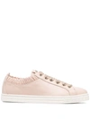 Agl Attilio Giusti Leombruni Suzie Leather Sneaker With Elastic In Pink