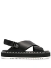 Agl Attilio Giusti Leombruni Marta Criss-cross Sandals In Black